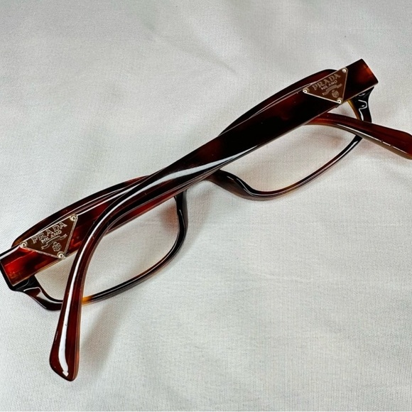 Authentic Prada tortoise shell Rectangular Glasses Glossy Finish (no lenses) - Picture 1 of 9